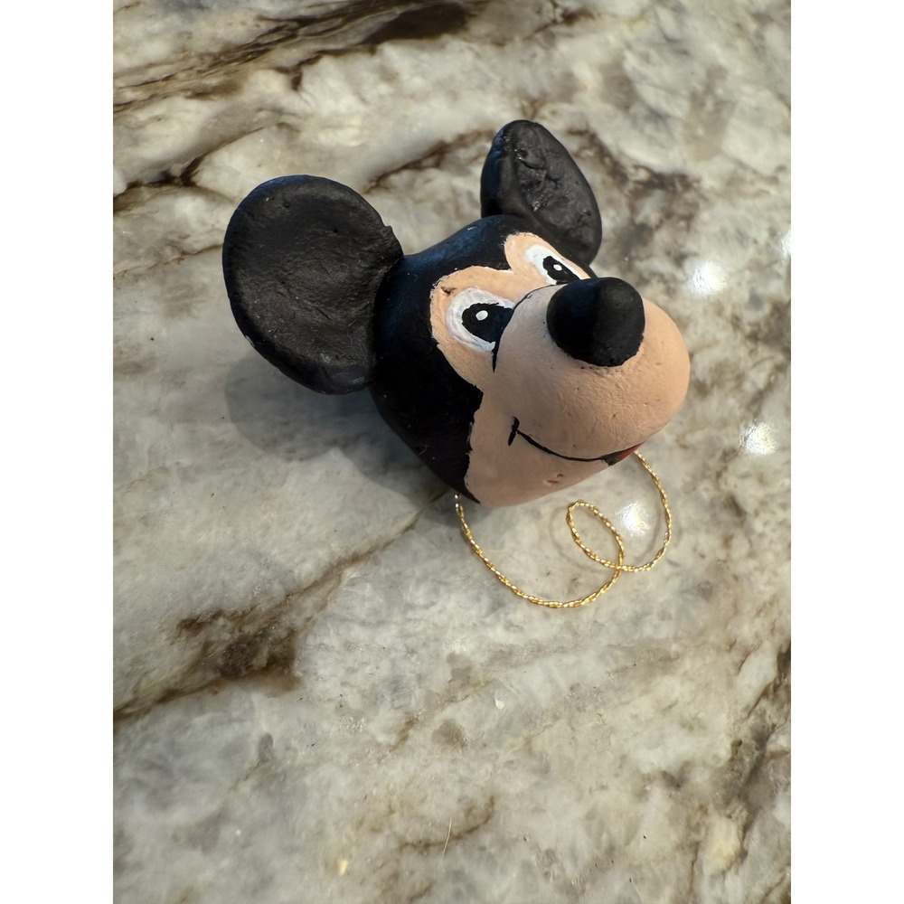 Mickey Mouse Head Ornament Disneyana Hand Painted Unique Decoration